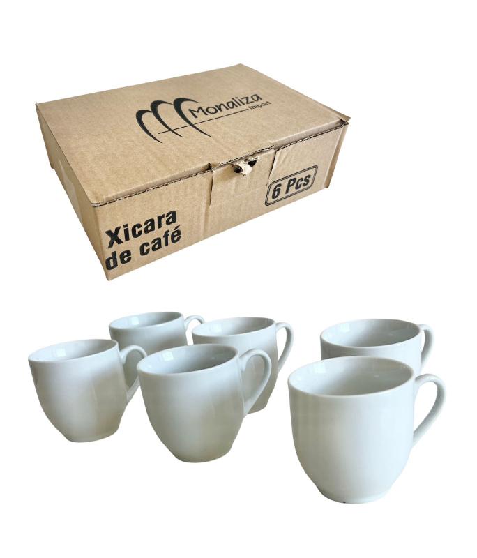 Jogo 6 Xícara Monaliza Coffe Café Chá Porcelana Pequena 60ml